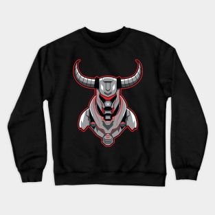 Bull Cyborg Illustration Crewneck Sweatshirt
